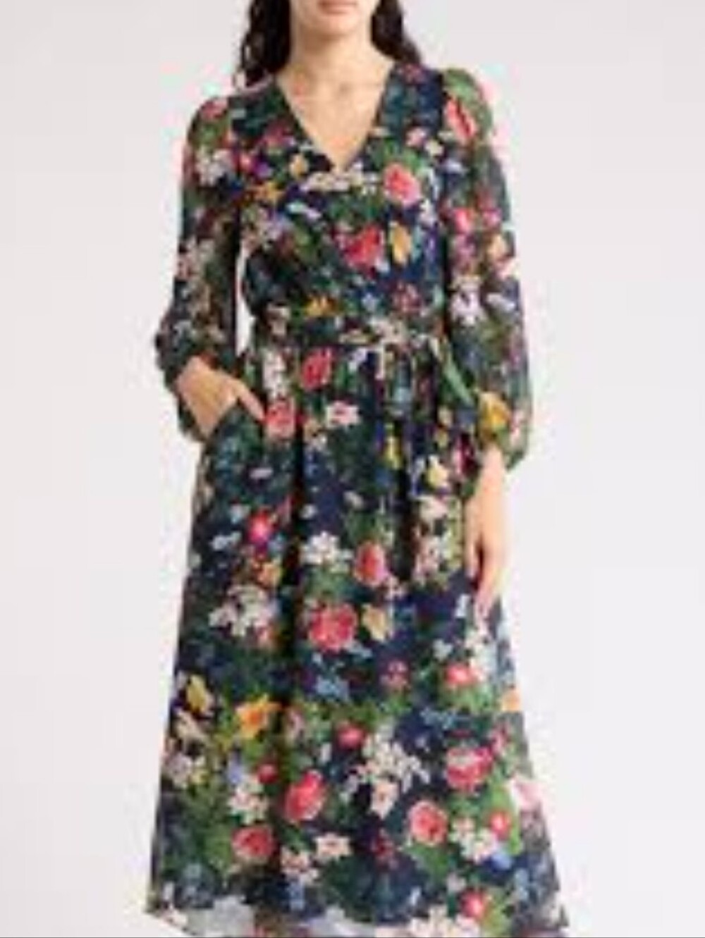 NWT Anne Klein Flowing Floral Print Dress Size 18W